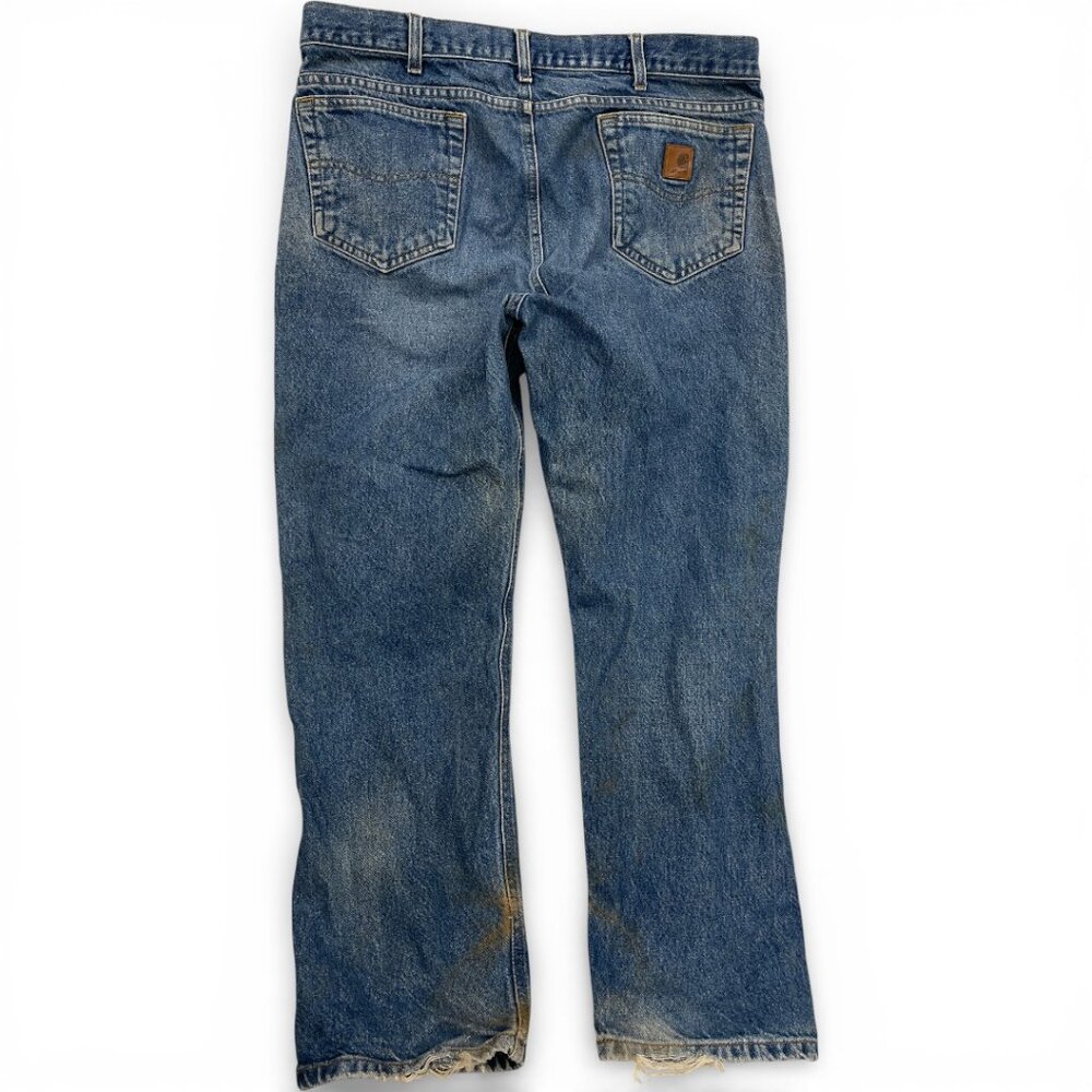 Carhartt B18 Denim Jeans Distressed Trashed Carpenter Baggy Skater Men's 38x30